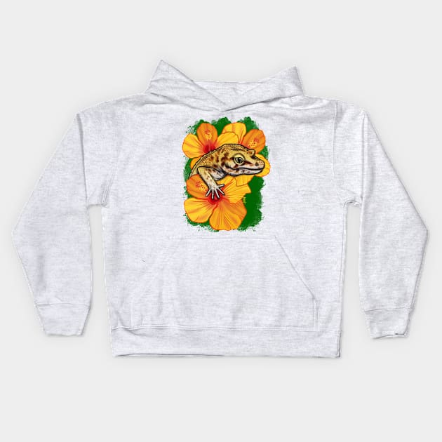 Leopard gecko Kids Hoodie by Chillateez 